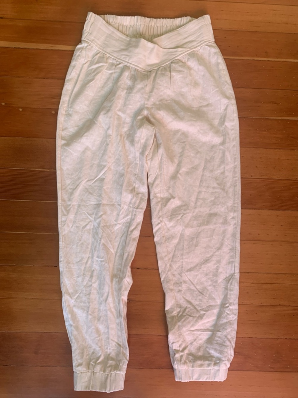 Banjara Cream Linen blend Jogger Pants Sz M
